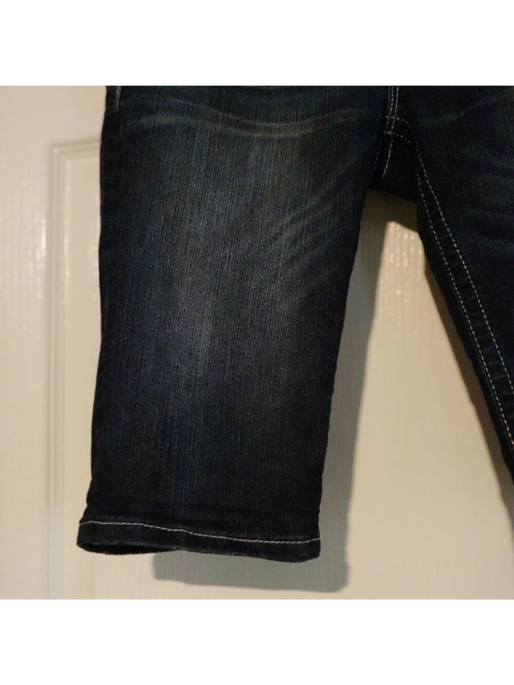 Miss Me Dark Blue Denim Shorts with Embellished Cross Detail - Picture 6 of 13